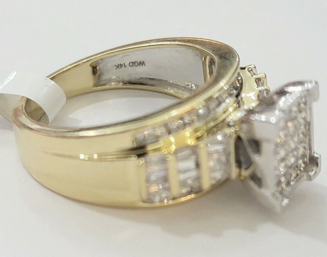 Ladies 14k Yellow Gold Ring Natural Diamond Women REAL , Wedding Engagement