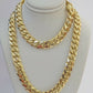 11mm Miami Cuban Link Chain Necklace 10k Yellow Gold 24" 26 Inch Mens SOLID 10kt