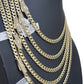 Real 10k Gold chain Cuban Link Monaco necklace 7mm 16-30 Inches CZ Box Lock 10KT