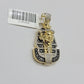 Black Diamond Pharoah Charm Pendant 10kt Yellow Gold 0.80 CT Chain Necklace SALE