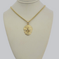 10kt Gold Miami Cuban Chain Lion Head Charm Pendant 3mm 16-28 Inch Necklace SALE