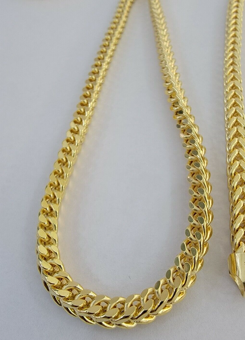 Real 14k Yellow Gold Franco Necklace Box Chain 22-26 Inch 3.5mm 14KT Mens SALE