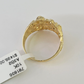 10k Nugget Ring Yellow Gold Women Men Real Genuine Size 6 7 8 9 10 11 & 12