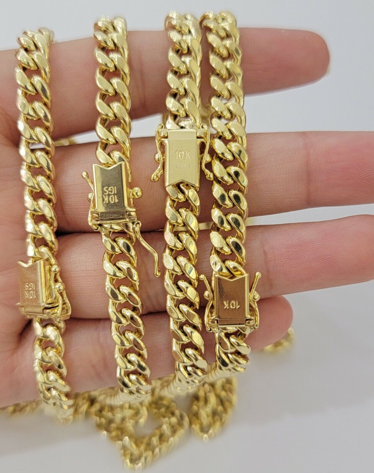 Real 10k Gold Chain Necklace Miami Cuban Link 18