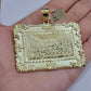 Real 10k Gold Pendant Charm Last Supper Square Jesus 10kt Yellow 1.5-3 Inch SALE