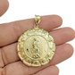 Real 10k Jesus Virgin Mary Charm Pendant Yellow Gold 1.8 Inch Chain Necklace New