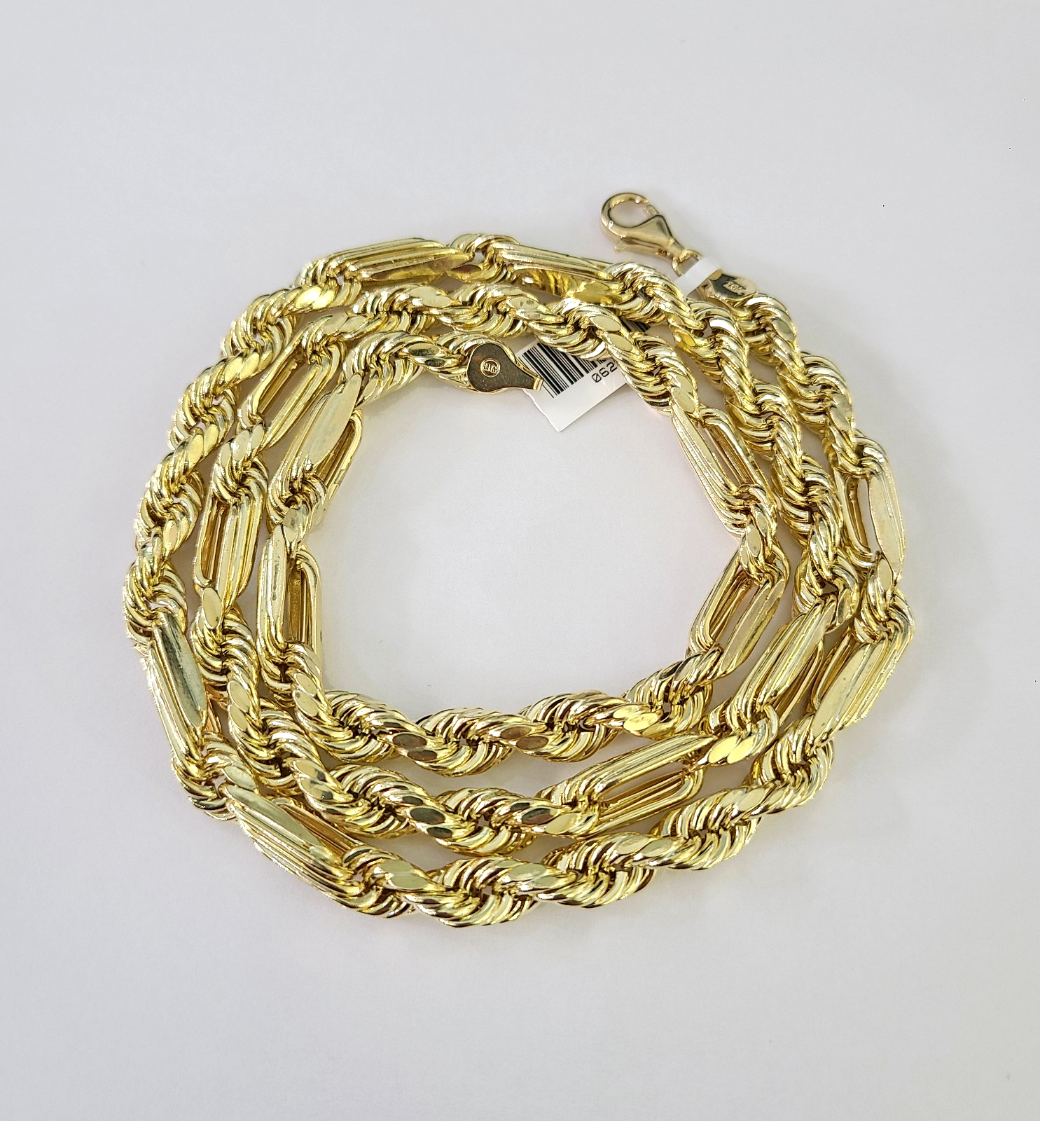 Real 10K Yellow Gold Milano Rope Chain 7mm 20