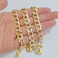 Solid 14k Gold Chain necklace Cuban Curb Link  9.5mm Two-Tone Diamond Cut 20-30"