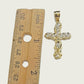 Real 10k Gold Jesus Cross Charm Chain Set Franco Necklace 2.5mm 18-24" Men Women