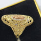 Ladies Ring 10k Yellow Gold Virgin Mary Cross 10KT REAL Gold Unique Size 5.5 END