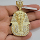 Real 10kt Pharoah Charm Pendant CZ 10k Yellow Gold For Chain Necklace 2.2'' SALE