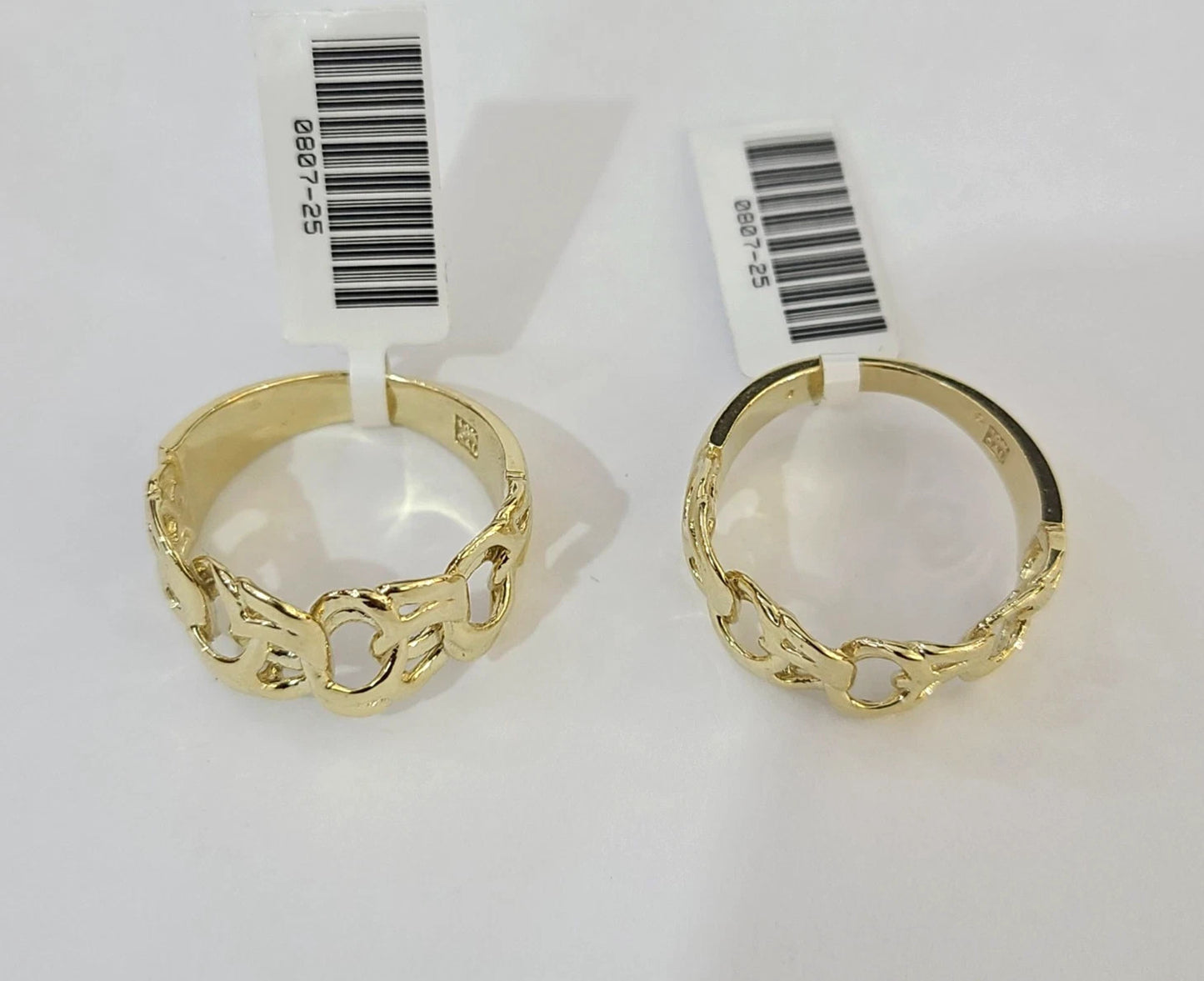 10k Cuban Link Ring Yellow Gold Women Men Real Genuine