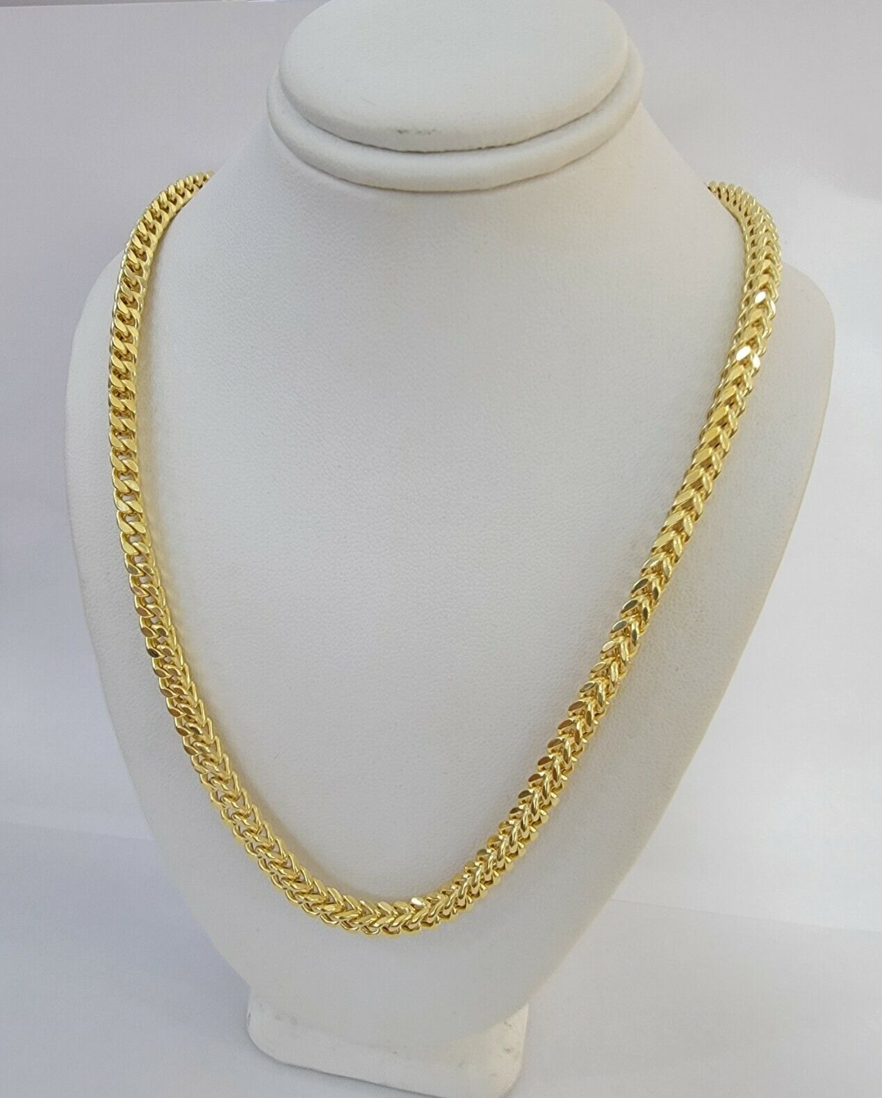 Real 14k Yellow Gold Franco Necklace Box Chain 22-26 Inch 3.5mm 14KT Mens SALE