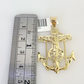 10k Yellow Gold Charm Jesus Anchor Pendant Real 10 KT Jesus crucifix