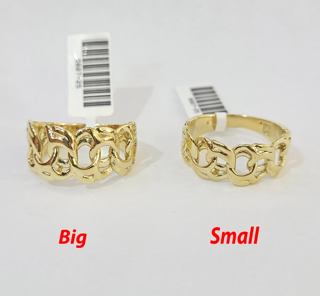 10k Cuban Link Ring Yellow Gold Women Men Real Genuine