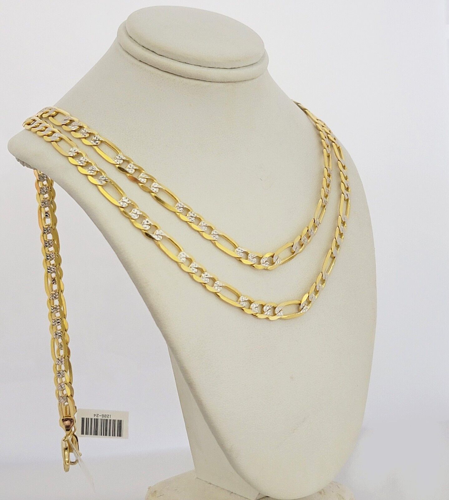 Real 10k Solid Gold Chain Figaro Link Necklace 6mm Men Women 18"-30" Inches 10kt