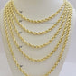 Real 14k Yellow Gold Rope Chain Necklace 2.5mm 3mm 4mm 5mm 18-26 Inch Men Women