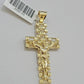 10k Gold Milano Rope Chain Jesus Cross Charm Pendant Set 18-24'' Inches Necklace