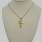 10k Gold Franco Chain Praying Angel Charm Pendant 1.5mm 16-24 Inch Necklace SALE