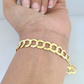 Real 14k Yellow Gold Cuban Curb Bracelet 8mm 9Inch Lobster Clasp 14KT New SALE