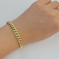 14k Bracelet Miami Cuban Link 7mm 7.5" Inch Real 14kt Yellow Gold Men Women