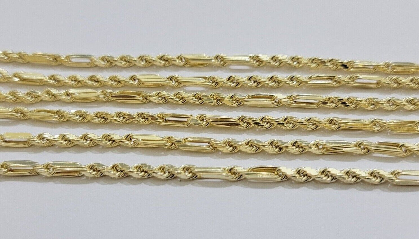 Real 10k Yellow Gold Milano Rope Chain Necklace 18"-24"Inches 3mm 10kt Men Women