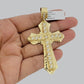 10k Yellow Gold Franco Chain Jesus Cross Charm Pendant 5mm 20-26 Inches Necklace