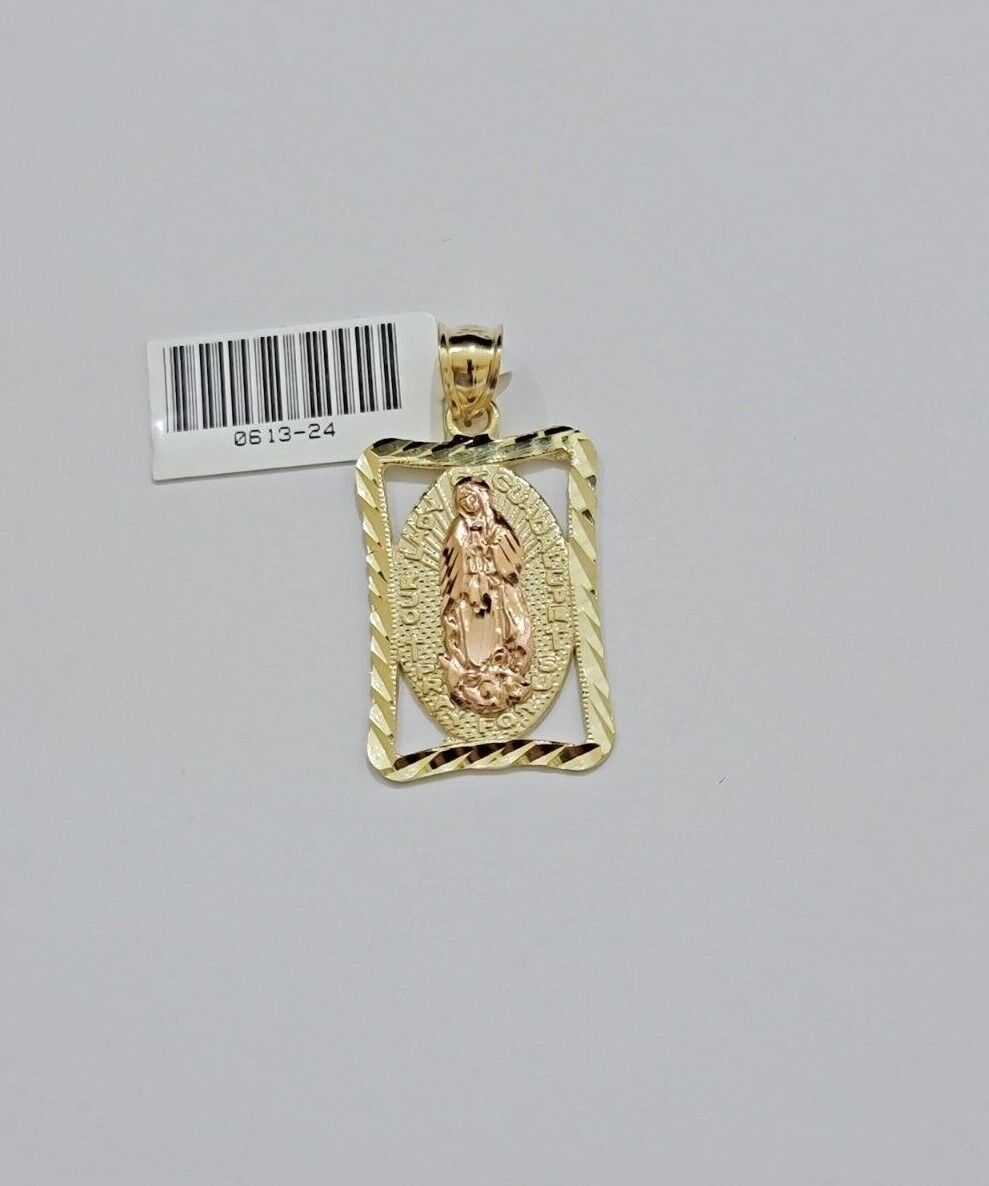 10kt Yellow Gold Rope Chain Virgin Mary Charm Pendant 18-28 Inches Necklace SALE