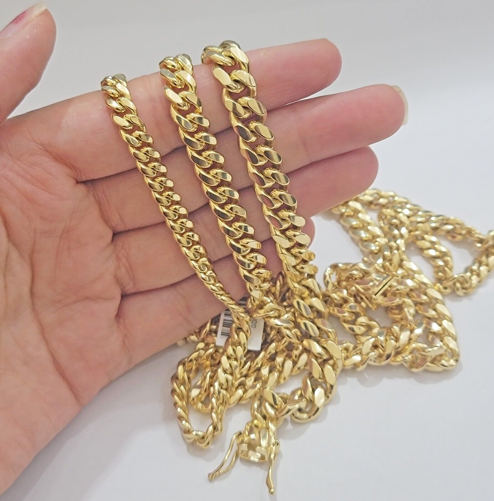 Real 10k Gold Chain Solid Miami Cuban Link Necklace 6mm 7mm 8mm 20"-28" Men's