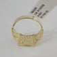 10k Nugget Ring Cuban Yellow Gold Women Men Real Genuine 10Kt