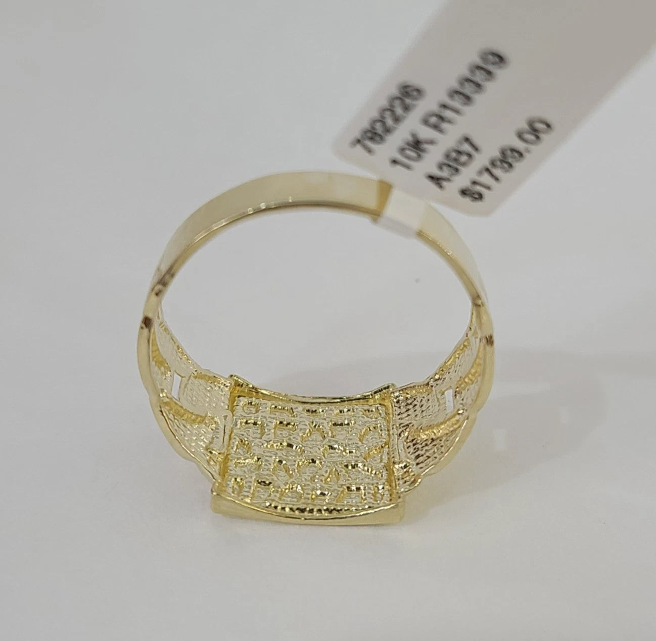 10k Nugget Ring Cuban Yellow Gold Women Men Real Genuine 10Kt