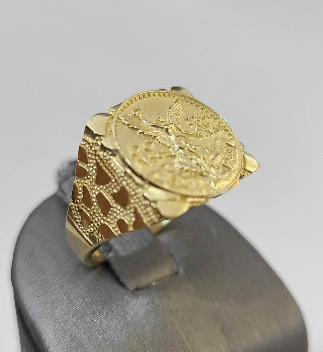 10k 50 Pesos Coin Centenario Ring Yellow Gold Men Women Real Genuine