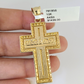 10k Gold Franco Chain Jesus Cross Charm Pendant 2.5mm 18-24 Inches Necklace