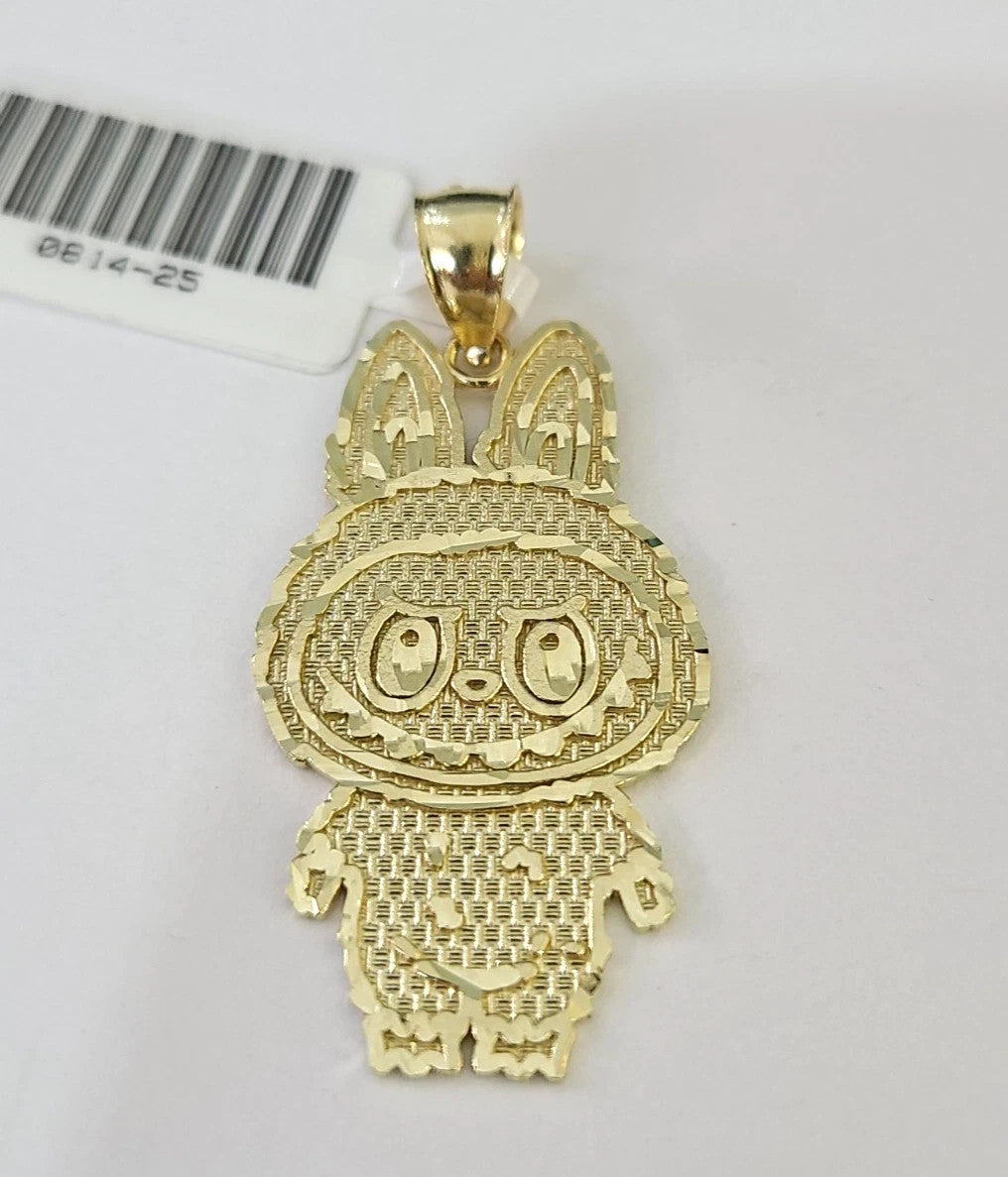 10k Cartoon Monster Charm Pendant Men Women 10kt Real Yellow Gold