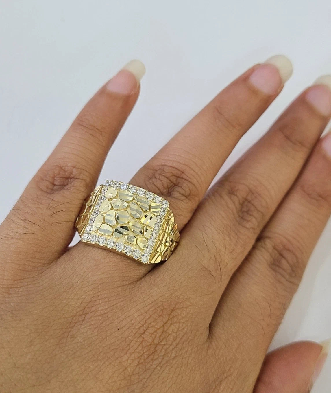 10k Nugget Ring Yellow Gold Women Men Real Genuine 10Kt