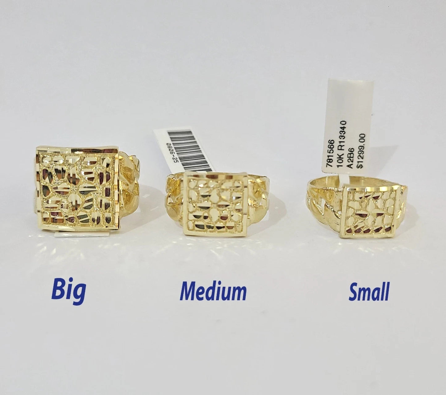 10k Nugget Ring Yellow Gold Women Men Real Genuine