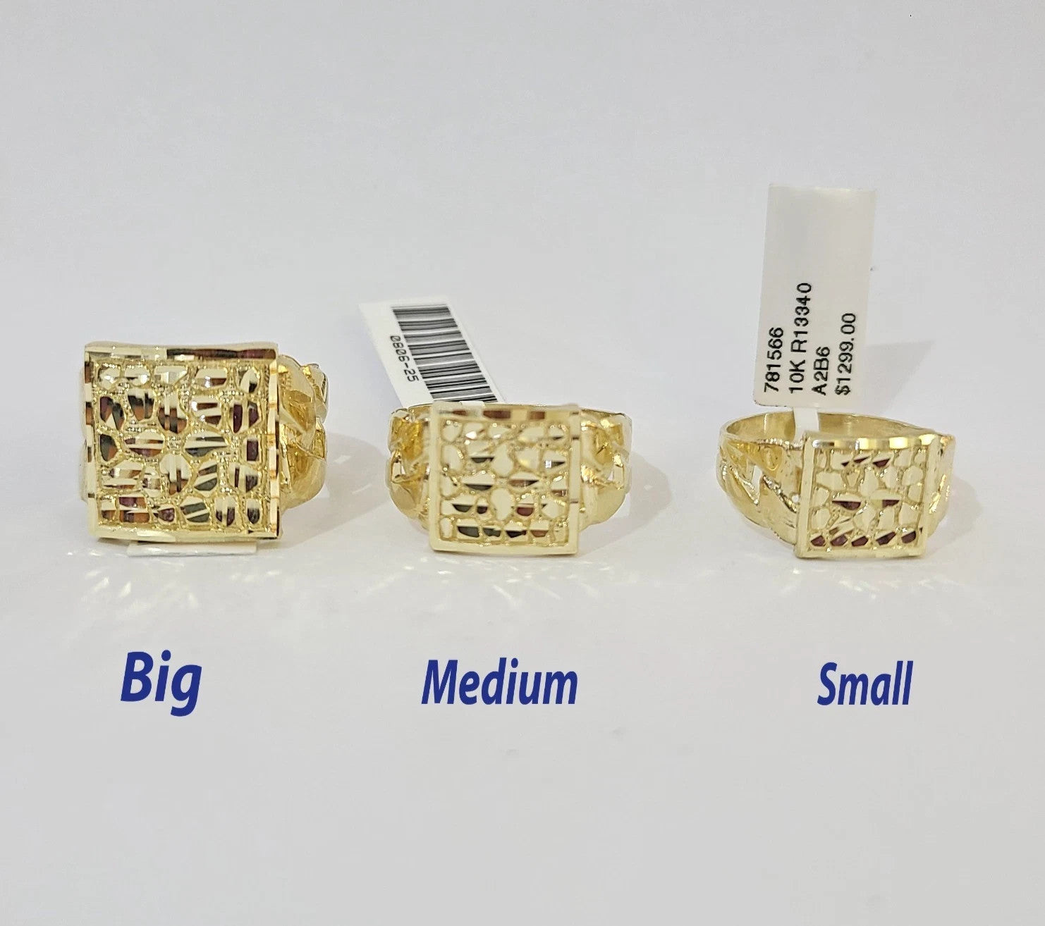 10k Nugget Ring Yellow Gold Women Men Real Genuine