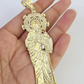 10k San Judas Charm Pendant Mens REAL 10Kt Saint Jude Yellow Gold