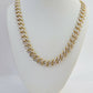 10k Gold Monaco Chain Necklace 7mm 18" Two-tone Diamond Cut REAL 10kt Gold SALE