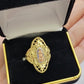 Ladies Ring 10k Yellow Gold Virgin Mary Cross 10KT REAL Gold Unique Size 5.5 END