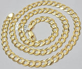 Solid 10k Gold Chain 9mm Mens Necklace Cuban Curb Link 26 Inch REAL 10KT STRONG