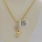 REAL 10k Gold Rope Chain Diamond Pendant Pharaoh Head SET 3mm Necklace 18" - 28"