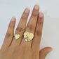 10k Nugget Heart Ring Yellow Gold Women Men Real Genuine Size 6 7 8 9 10 11 & 12