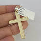 10k Gold Chain Necklace Jesus Cross Pendant Set Cuban Curb 5mm 20"-28" Charm