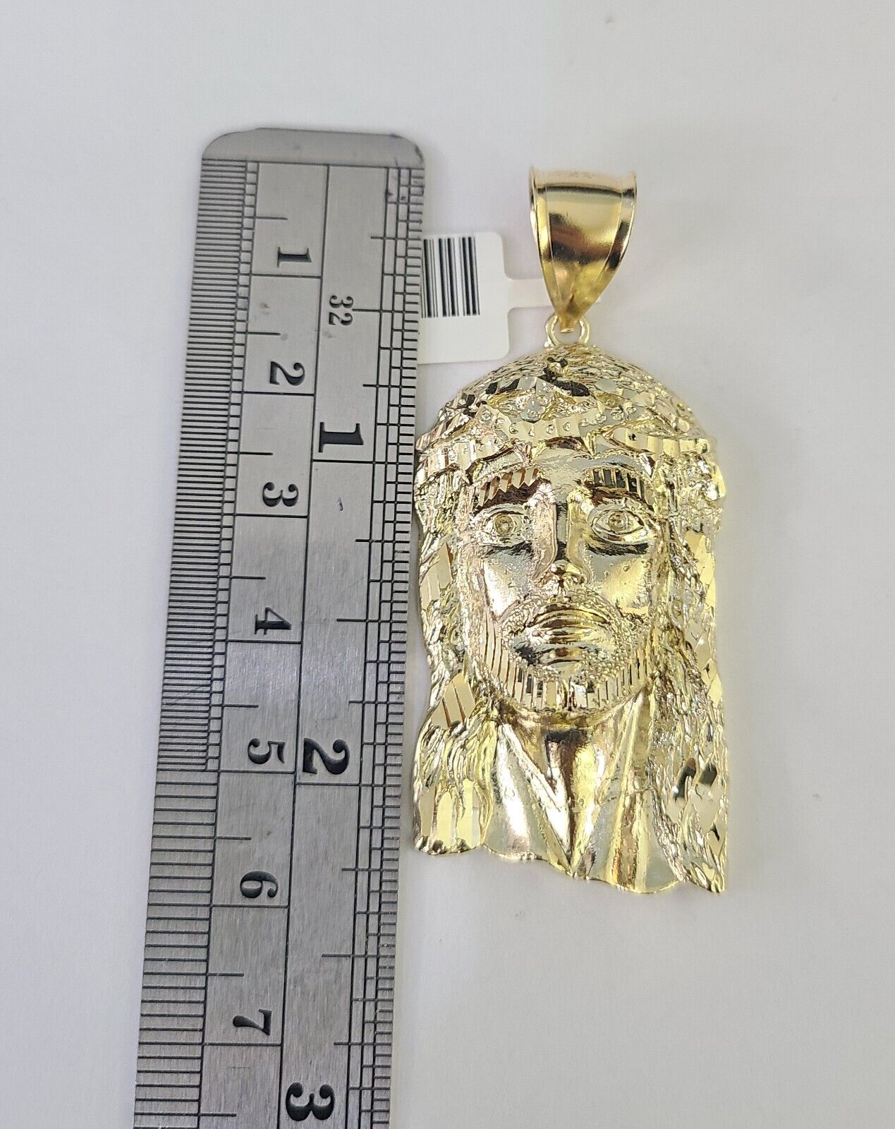 10k Yellow Gold Rope Chain Jesus Head Charm Pendant 18-30'' Inch 7mm  Necklace