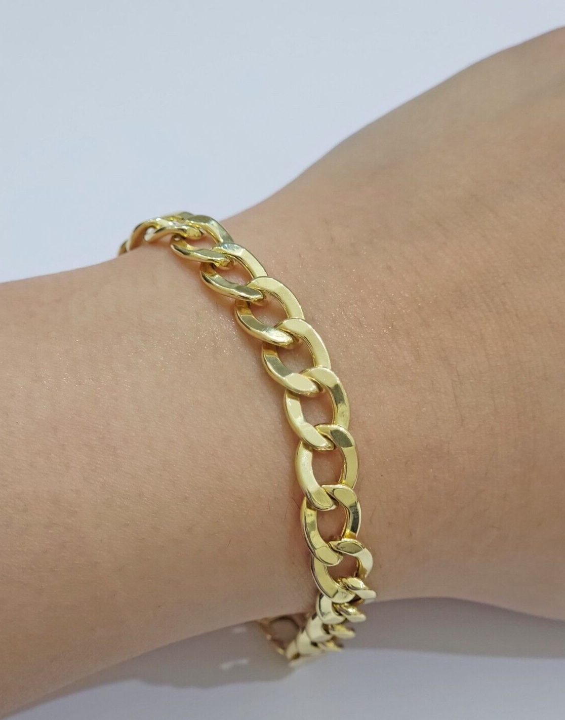 Real 14k Yellow Gold Cuban Curb Bracelet 8mm 8 Inch Lobster Clasp 14 KT New SALE