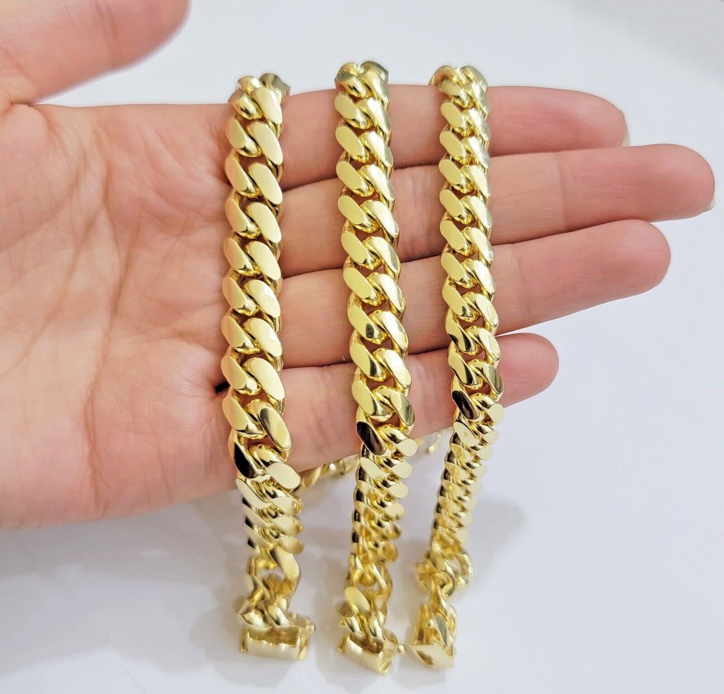 Real 14k Gold Bracelet Solid Miami Cuban Link 8mm 9mm 10mm 7.5" 8" 8.5 8.9" Inch