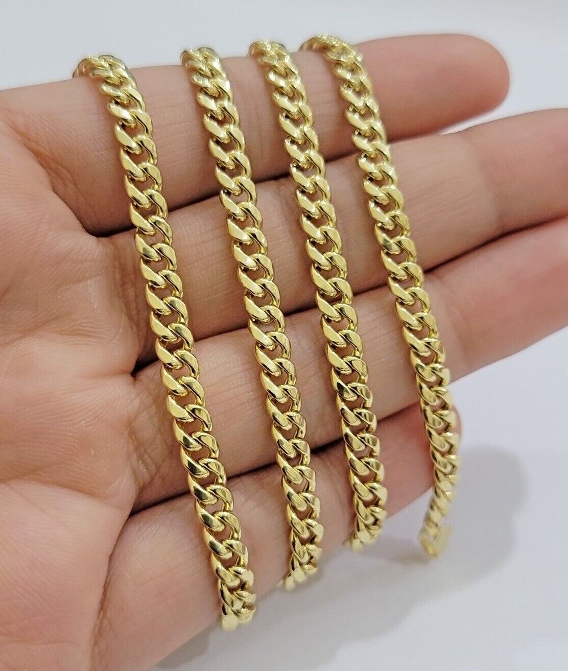 14k Yellow Gold Miami Cuban Link Chain Necklace  18'' 20" 22'' 24'' 26" Inch 5mm