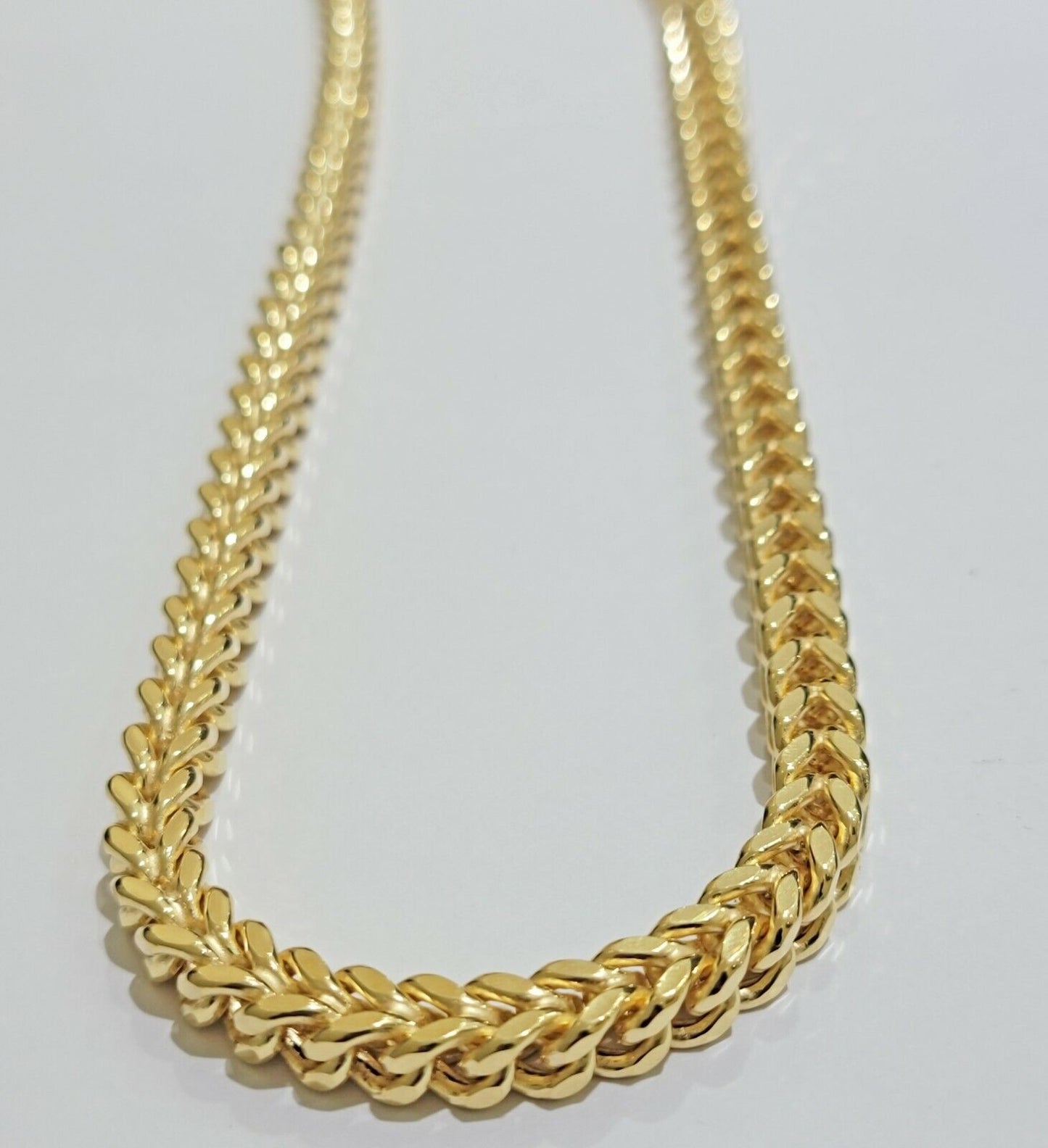 Real 10k Gold Franco Chain 7mm Necklace 26" Inch 10kt Thick & Strong For Men's