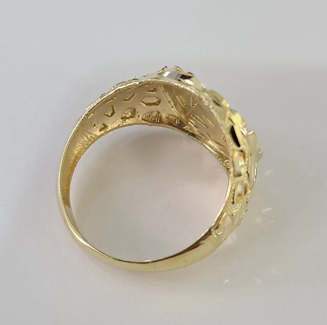 14k Nugget Ring Round Yellow Gold Women Men Real Genuine 14KT
